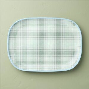 Hearth & Hand 12"x17" Layered Plaid Melamine Serving Platter Green/Blue/…